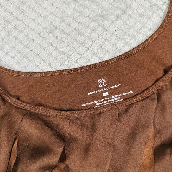 vintage y2k chocolate brown ruffle babydoll coquette spaghetti tank top M - Picture 3 of 4